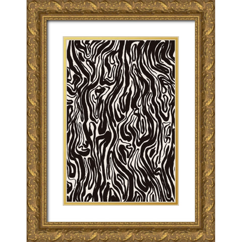 Tree Bark Pattern Gold Ornate Wood Framed Art Print with Double Matting by Treechild