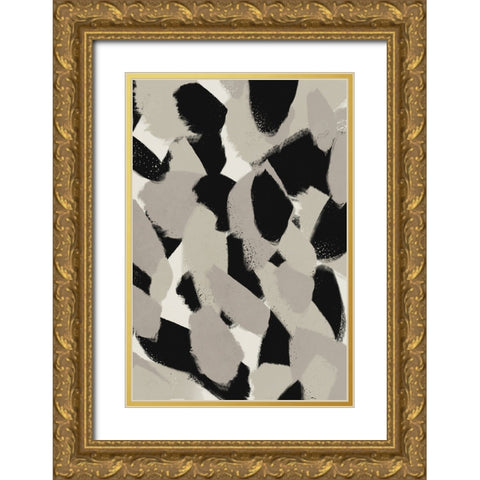 Big Stony Pattern Gold Ornate Wood Framed Art Print with Double Matting by Treechild
