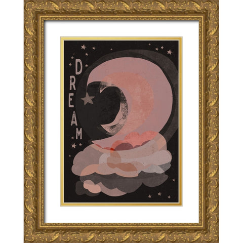 Dream (Dark Version) Gold Ornate Wood Framed Art Print with Double Matting by Treechild