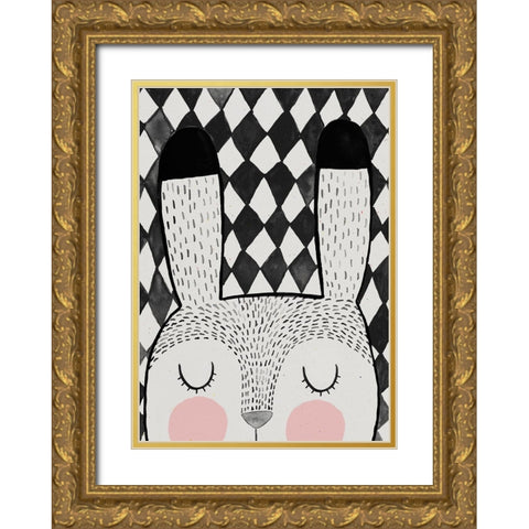 Bunny Gold Ornate Wood Framed Art Print with Double Matting by Treechild