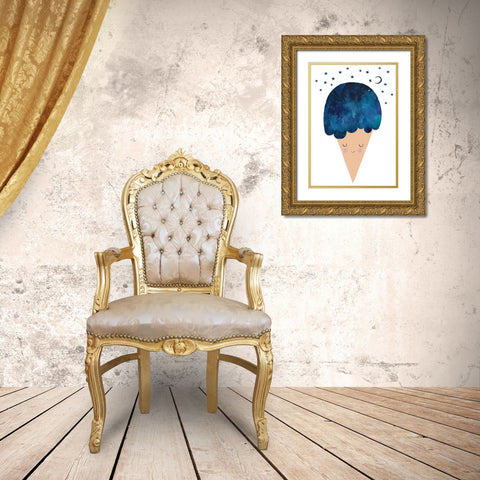 Sleep Well Gold Ornate Wood Framed Art Print with Double Matting by Treechild