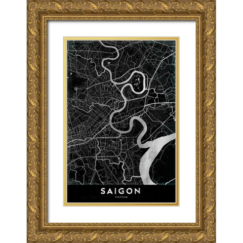 Saigon Gold Ornate Wood Framed Art Print with Double Matting by StudioSix