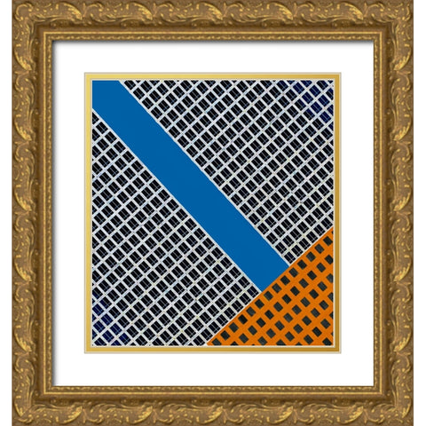 Abstract - Manhattan New York Gold Ornate Wood Framed Art Print with Double Matting by Orbach, Arnon