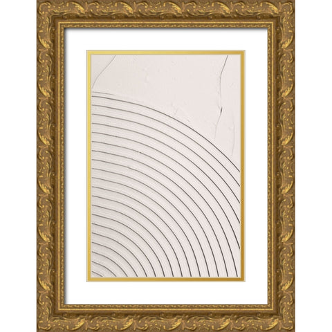 Mud Texture 07 Gold Ornate Wood Framed Art Print with Double Matting by Pictufy Studio III