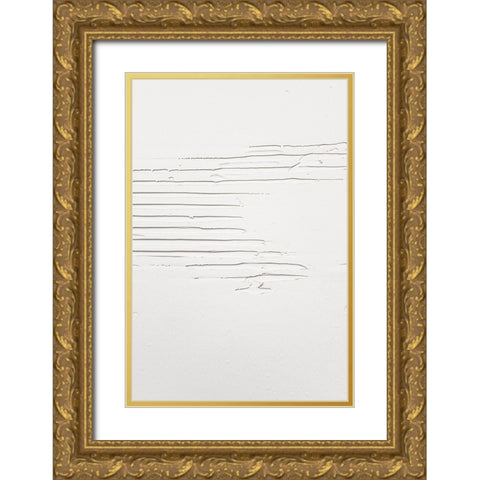 Mud Texture 09 Gold Ornate Wood Framed Art Print with Double Matting by Pictufy Studio III