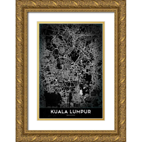Kuala Lumpur Gold Ornate Wood Framed Art Print with Double Matting by StudioSix