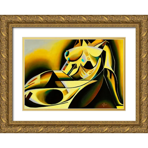 Golden - 18-05-22 Gold Ornate Wood Framed Art Print with Double Matting by Akkers, Corne