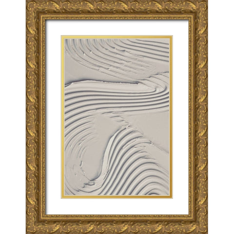 Mud Texture 14 Beige Gold Ornate Wood Framed Art Print with Double Matting by Pictufy Studio III