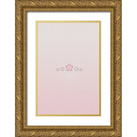 Pink Star Gold Ornate Wood Framed Art Print with Double Matting by Thai, Xuan