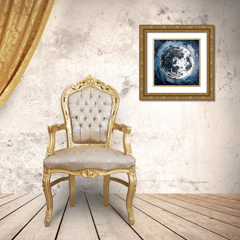Above the stars I met you Gold Ornate Wood Framed Art Print with Double Matting by Belickiene, Julija