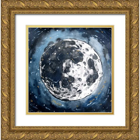 Above the stars I met you Gold Ornate Wood Framed Art Print with Double Matting by Belickiene, Julija