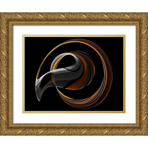 The Golden Spiral Gold Ornate Wood Framed Art Print with Double Matting by Mystic Number