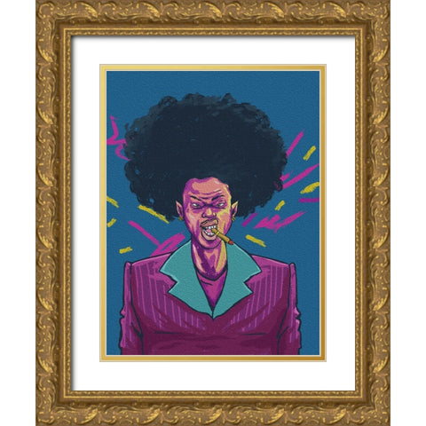 regular joe Gold Ornate Wood Framed Art Print with Double Matting by msonthe, Joshua