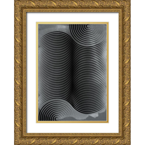 Last waves Gold Ornate Wood Framed Art Print with Double Matting by Elmoudden, Omar