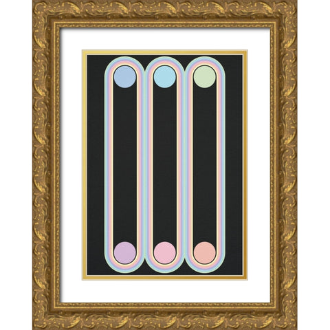 Elastic heart Gold Ornate Wood Framed Art Print with Double Matting by Elmoudden, Omar
