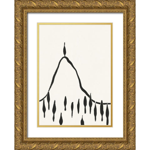Minimal Line Landscape #2 Gold Ornate Wood Framed Art Print with Double Matting by Galitsyna, Alisa