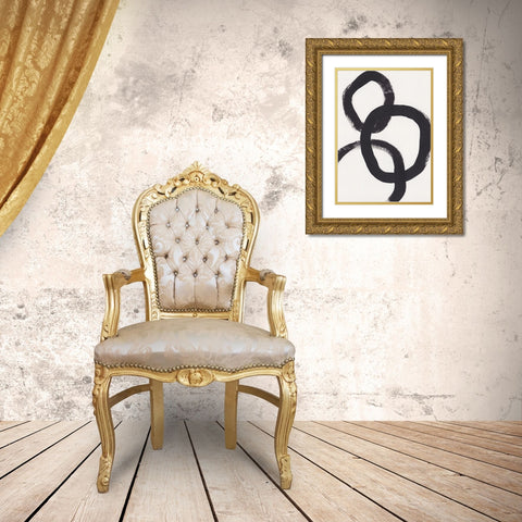 Acrylic Circles Gold Ornate Wood Framed Art Print with Double Matting by Galitsyna, Alisa