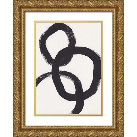Acrylic Circles Gold Ornate Wood Framed Art Print with Double Matting by Galitsyna, Alisa