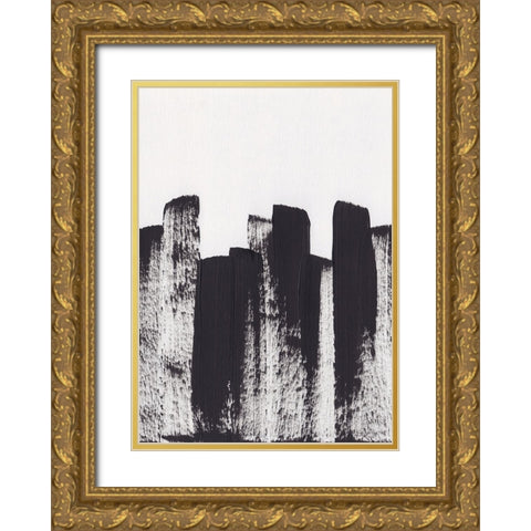 Bold Brush Strokes Gold Ornate Wood Framed Art Print with Double Matting by Galitsyna, Alisa