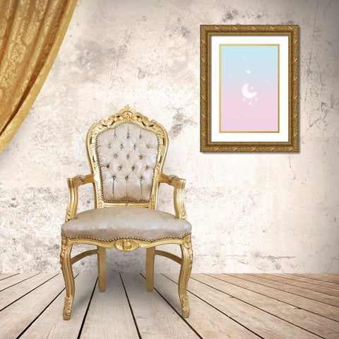 Pink Moon Gold Ornate Wood Framed Art Print with Double Matting by Thai, Xuan