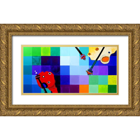 April Gold Ornate Wood Framed Art Print with Double Matting by Belickiene, Julija