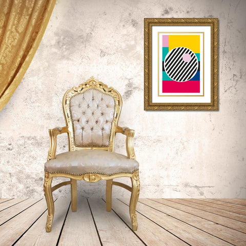 LINE Gold Ornate Wood Framed Art Print with Double Matting by Ortiz, Sergio