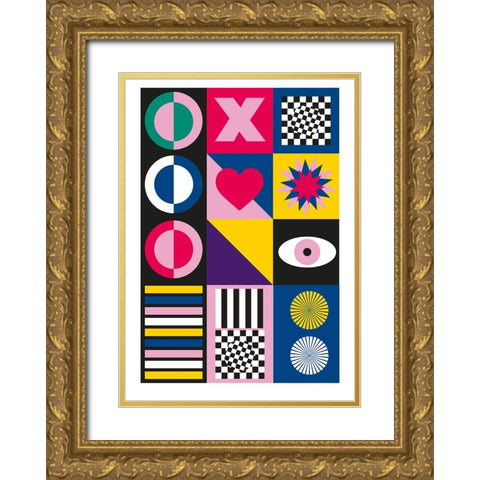 Geometric Gold Ornate Wood Framed Art Print with Double Matting by Ortiz, Sergio