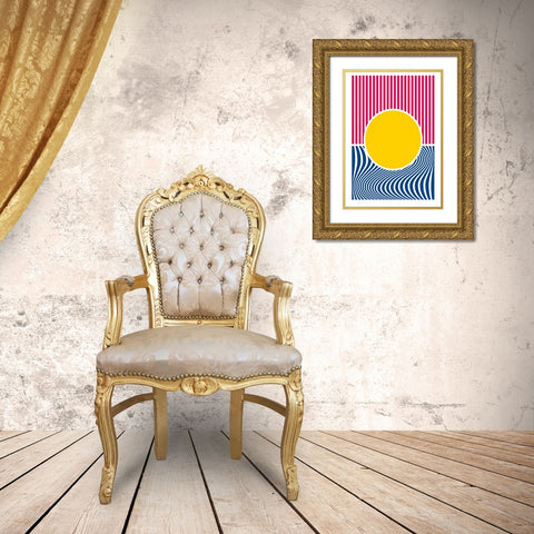Simple Gold Ornate Wood Framed Art Print with Double Matting by Ortiz, Sergio