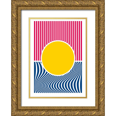 Simple Gold Ornate Wood Framed Art Print with Double Matting by Ortiz, Sergio