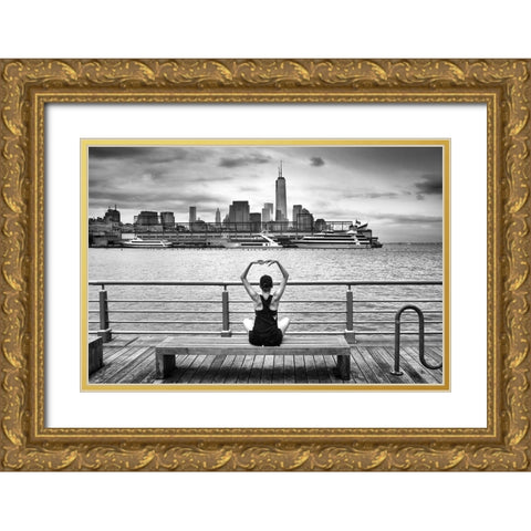Momentum Gold Ornate Wood Framed Art Print with Double Matting by Guyot, Michel