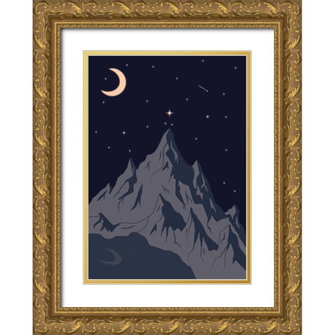 Good Night Gold Ornate Wood Framed Art Print with Double Matting by Elmoudden, Omar