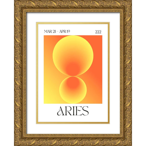 Aries Gold Ornate Wood Framed Art Print with Double Matting by Castillo, Valeria