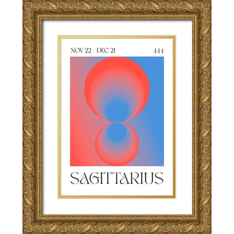 Sagittarius Gold Ornate Wood Framed Art Print with Double Matting by Castillo, Valeria