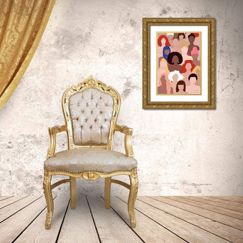 Who run the world Gold Ornate Wood Framed Art Print with Double Matting by Tomljanovic, Maja