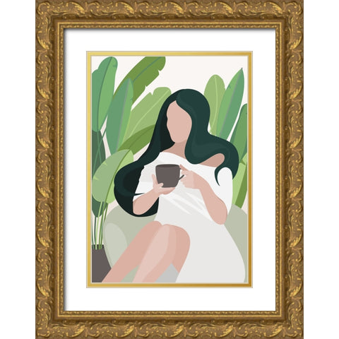 Relax time Gold Ornate Wood Framed Art Print with Double Matting by Laiz Blursbyai, Rosana
