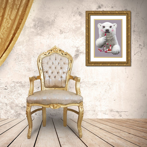 Lipstick Paula Gold Ornate Wood Framed Art Print with Double Matting by Lawless, Adam