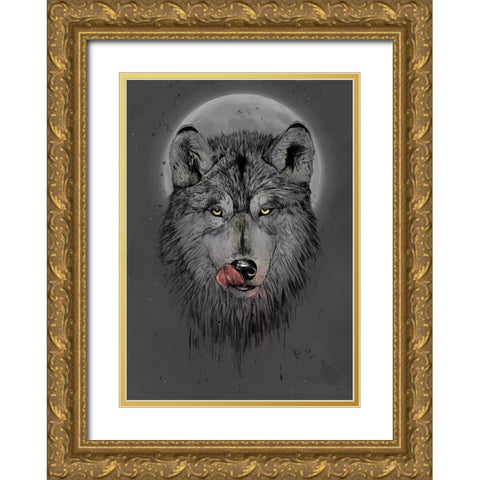 Dinner time (dark) Gold Ornate Wood Framed Art Print with Double Matting by Solti, Balazs