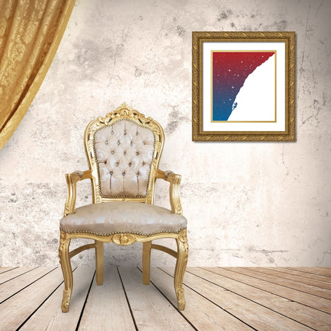 Night climbing Gold Ornate Wood Framed Art Print with Double Matting by Solti, Balazs