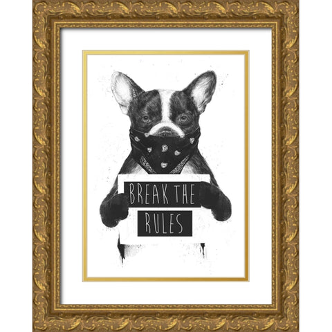 Rebel dog Gold Ornate Wood Framed Art Print with Double Matting by Solti, Balazs
