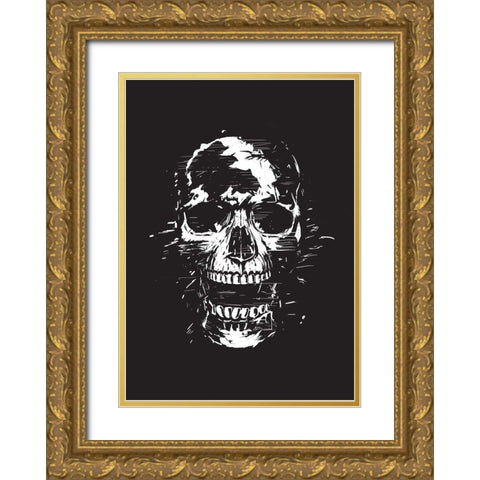 Scream (bw) Gold Ornate Wood Framed Art Print with Double Matting by Solti, Balazs