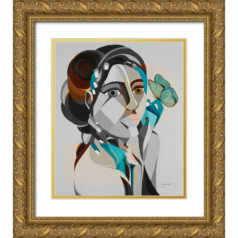 Hands of Change Gold Ornate Wood Framed Art Print with Double Matting by Florea, Simona