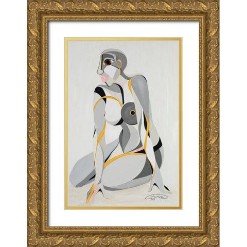 Andrum Gold Ornate Wood Framed Art Print with Double Matting by Florea, Simona