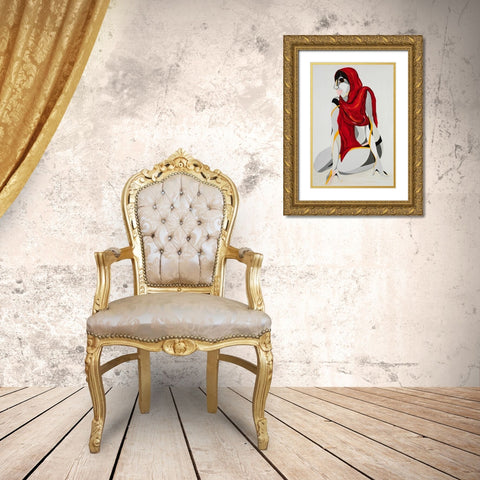 Malala Yousafzai Gold Ornate Wood Framed Art Print with Double Matting by Florea, Simona