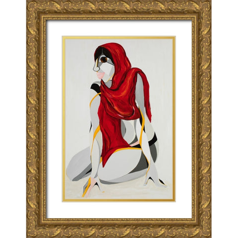 Malala Yousafzai Gold Ornate Wood Framed Art Print with Double Matting by Florea, Simona