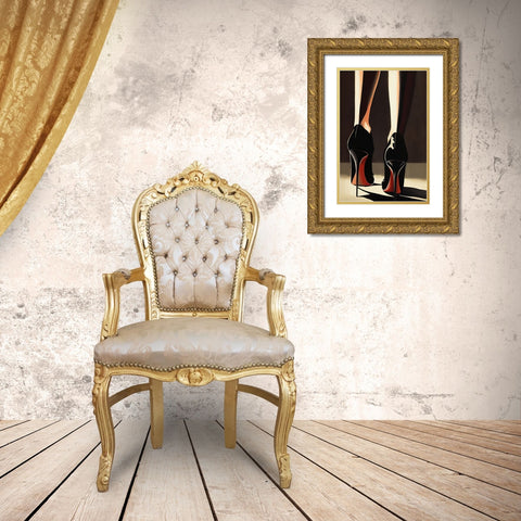 Heels Gold Ornate Wood Framed Art Print with Double Matting by Treechild