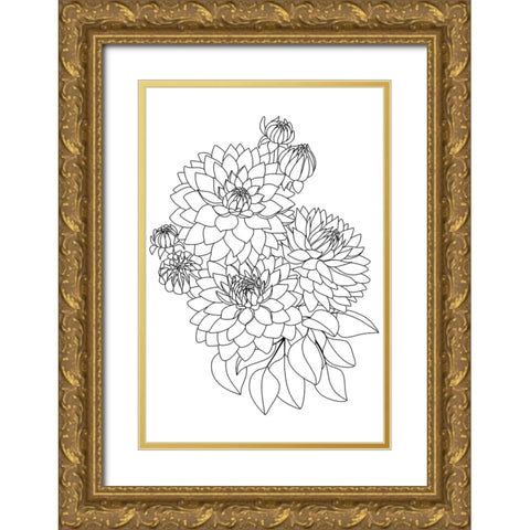 Pacey bouquet in black and white Gold Ornate Wood Framed Art Print with Double Matting by Laiz Blursbyai, Rosana