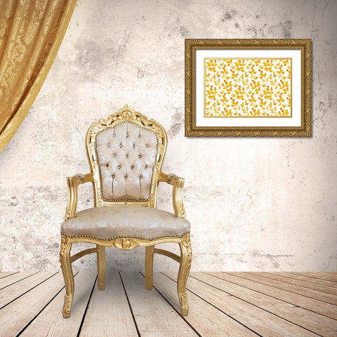 Curvy leaves Gold Ornate Wood Framed Art Print with Double Matting by Laiz Blursbyai, Rosana
