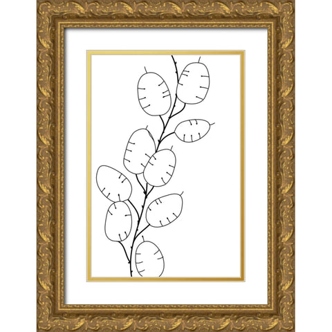 Lunaria Gold Ornate Wood Framed Art Print with Double Matting by Laiz Blursbyai, Rosana