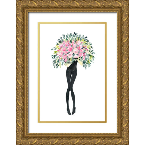 Miss bouquet I Gold Ornate Wood Framed Art Print with Double Matting by Laiz Blursbyai, Rosana