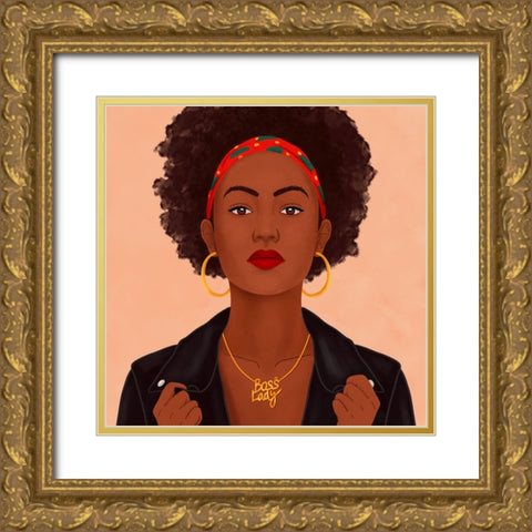 Boss Lady Gold Ornate Wood Framed Art Print with Double Matting by Holikova, Petra